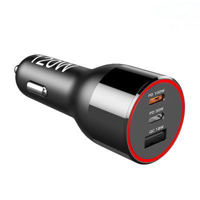 China PD 120W USB C Car Charger Adapter 100W Fast Charging Type C PD 30W PPS 45W Super Fast Charging QC 18W LED Cigarette Lighter For iPhone Macbook for sale