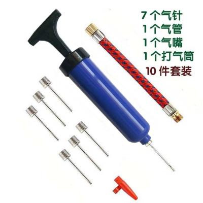 China The needle can be hidden in the plastic t-shaped handle pp custom logo 8 inch sports mini yoga basketball volley soccer football inflator hand air ball pump portable with the needle for sale