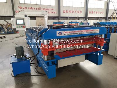 China Rollo de aluminio de la hoja de la techumbre que forma la teja del metal de la capa doble de la máquina que hace la máquina en venta