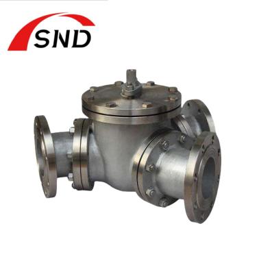 China 3 Way Carbon Steel Flange Ball Valve For Industrial Port Size 1/8