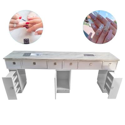 China Mediterranean Pedicure Manicure Table and Chair Nail Table Set Commercial Furniture for sale