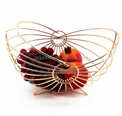 China FreeStandable Daily Sustainable Storage Metal Fruit Basket for sale