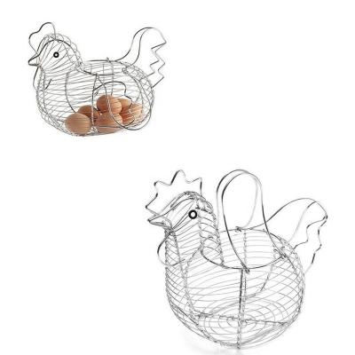 China Kitchen Sustainable Design Hanging Metal Egg Dispenser Shelves Storage Display Rack Decorative Wire Egg Basket for sale