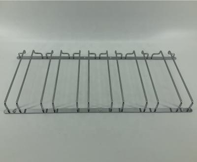 China Viable Free Sample Silver/Gold Bar Bottle Glass Stemware Wine Rack Single/Double Goblet Inverted Hanging Rack Metal Wine Cup Holder for sale