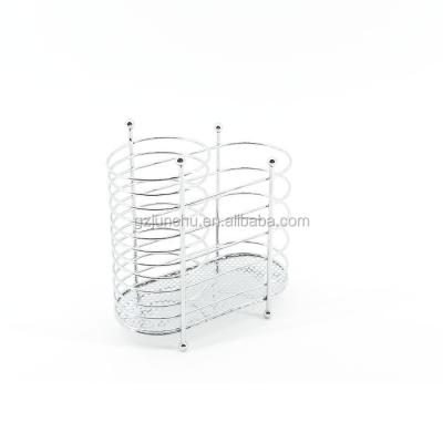 China Sustainable Wholesale Metal Wire Kitchen Cooking Tools Rack Cutlery Storage For Table, Kitchen Utensils Storage Rack for sale