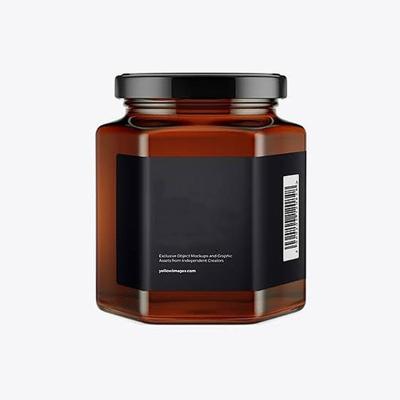 China Practical Hexagon Honey Jars 3oz 6oz 9oz 13oz 17oz 24oz Glass Honey With Metal Lid Glass Jar Freshness Preservation Practical Hexagon for sale