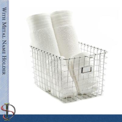 China Wire Locker Basket with name plate / Wire Chrome Basket / Metal Display Stand / Wire Display Rack for sale
