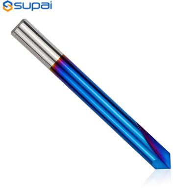 China Chamfer boorstuk 2-12mm 90 graden CNC-machine router stuk Nano blauw gecoat freesgereedschap Te koop