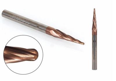 Cina 4.0mm Carburo solido conicolato sfera naso fine mulino TiCN rivestito CNC fresatura tagliatore incisione Bit in vendita