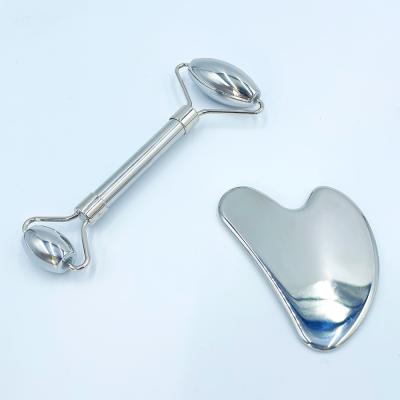 China Logotipo personalizado Herramienta Gua Sha de acero inoxidable verde para drenaje linfático facial y corporal en venta