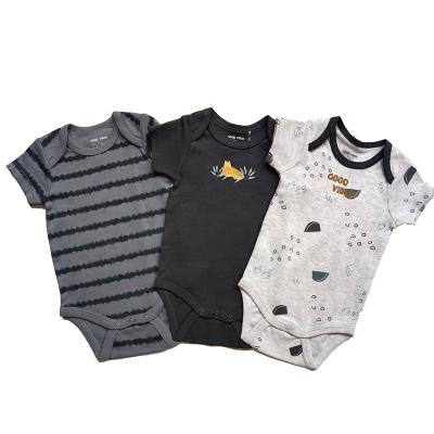 China Comfortable Breathble Good Selling Baby Bodysuit 3Pcs Summer Short-Sleeve Baby Romper Set Cotton Infant Baby Jumpsuit for sale