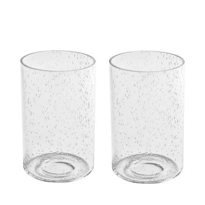 China Cylinder Glass Hand Bubble Glass Tube Cylinder Lamp Cover Swollen Clear Sown Lighting for sale