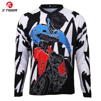China Cycling Jersey Mtb Motocross Long Sleeves Antibacterial Inclined Custom Mountain Racing CAD Quick Dry Maillot Ciclismo Hombre Bike for sale