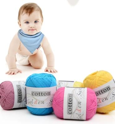 China Factory wholesale Space dyed 100% cotton yarn DIY Hand knitting Soft Scarf Cotton Yarn 8ply 50g for Sale for sale