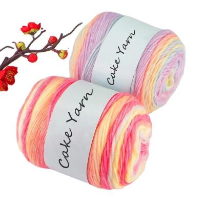 China hand knitting buy ball dyed 4ply high quality baby crochet rainbow milk cotton cake yarn for wholesale for sale