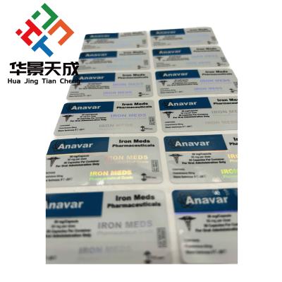 Chine Anavar 5 mg Pilule Étiquette du flacon Tablette Étiquettes orales Hologramme Matériaux d'impression étanche à vendre