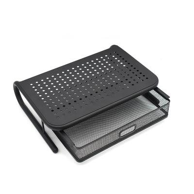 China 12-17inch Desktop Metal Monitor Stand Premium Desktop Riser with Drawer for Computer,Laptop,Printer for sale