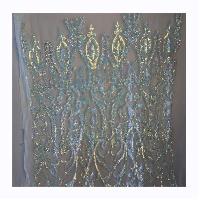 China Latest Factory Women's Clothing Breathable Soft And Comfortable Beaded Fabric 100% Polyester Embroidered Fabric for sale