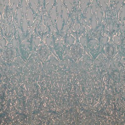 China Wholesale Fashionable High Quality Women's 100% Embroidered Polyester Breathable Soft Sequined Mesh Fabric for sale