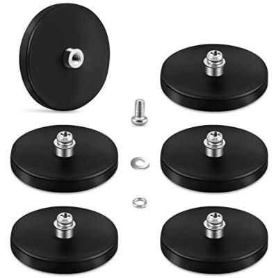 China Strong Neodymium Pot Magnetic Mount Rubber Coated Magnet Customized D22 D43 D66 D88 Base Silicone Industrial Magnet for sale