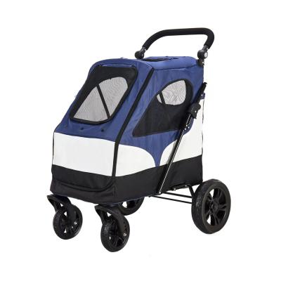 China Rehabilitation Therapy Folding Pet Stroller Rain Cover Pet Stroller for sale