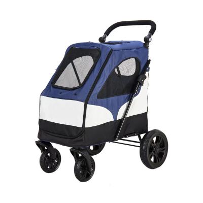 China Pet Folding Dog Stroller Prams Double Decker Rehabilitation Therapy for sale