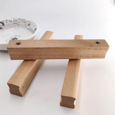 China Dummies 120mm Cabinets Wardrobe Wooden Handles Solid Wood Drawer Handle Pulls Wooden Door Handle for sale