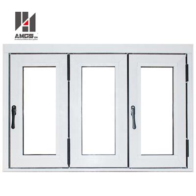 China Residential Insulated Aluminum Stormproof Folding Window s, Aluminum Horizontal Folding Double Safety Tempered Glass Screen Home Windows for sale
