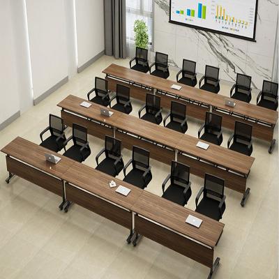 China Escritorios de madera del sitio de las clases/tops de mesa de reuniones plegables con las ruedas en venta