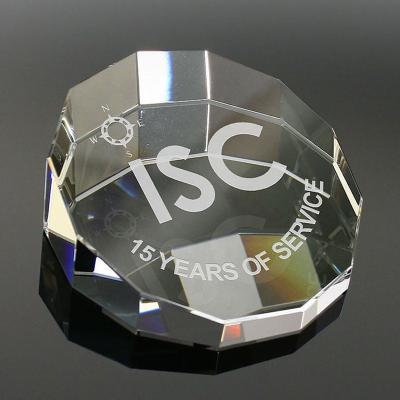 China Custom K9 Crystal Paperweight Europe Gifts Table Office Decor Logo Text Engrave Office Souvenir for sale