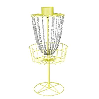 China Waterproof Yellow Powder Coating Disc Golf Basket for sale