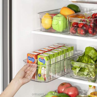 China Freshness Keeping Wholesale Kitchen Fridge Plastic Organizer 4 Piece Set Refrigerator Bins Organizer for sale