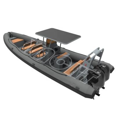 China Watersports Fast Speed RIB 860 V Aluminum Hull RIB Inflatable Hypalon /PVC 28.7ft Deep 28.7ft Boat With T Top for sale