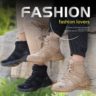 China Security Work Boots Microfiber Men's Safety Boots Steel Toe Kevlar Mid Sole Anti-smashing Rubber Work Boots for sale