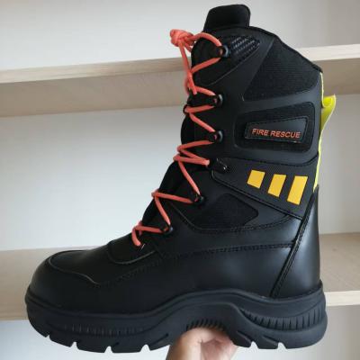 中国 黒い牛皮 作業用 消防士 防災用 靴 ゴム 靴底 鉄脚 販売のため