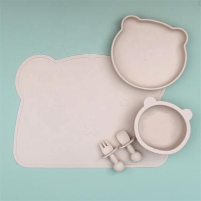 China 100% Standard 100% Food Grade Silicone Suction Baby Dinner Bowl Eco-Friendly Online Wholesale Hot Selling Feeding Sets for sale