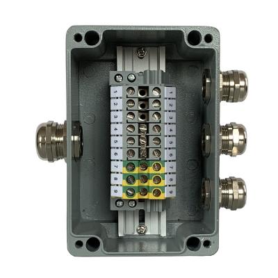 China Die-cast Aluminum Enclosure Case Project Junction Box 150*100*80mm with UK6N Din Rail Terminal Blocks for sale