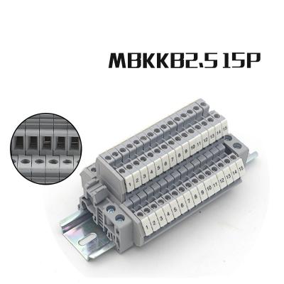 China Equipo 500V 24A de los bloques de terminales del carril del estruendo de la abrazadera del tornillo del doble capa de MBKKB2.5 MBKKB-2.5 en venta