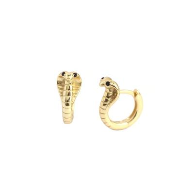 China CLASSIC 925 Sterling Silver Circle Zircon CZ Hoop Earrings For Women Gold/Silver Snake Around Huggie Circles Earrings Shape Jewelry for sale
