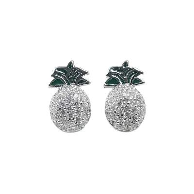 China FASHIONABLE Hot Selling 925 Sterling Silver Tragus Cartilage Helix Piercing Pineapple Back Stud Earring Jewelry For Men for sale