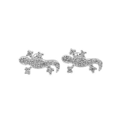 China 925 Sterling Silver Gecko Earring Helix TRENDY Screw Cartilage CZ Tragus Rook Conch Piercing Back Jewelry for sale
