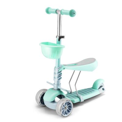 China Chinese PU Light Wheel Suppliers 3in1 Kick Scooter With Inline Seat For Kids for sale