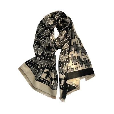 China Nordic simple soft feeling wind shawl autumn and winter high-grade sense of long men's scarf warmth lovers for sale