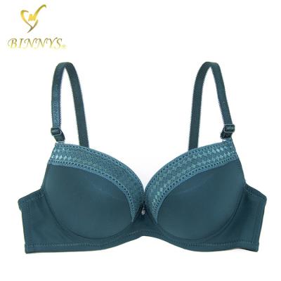 China Colorful breathable BINNYS push up size 38 ladies stylish underwire bra for sale