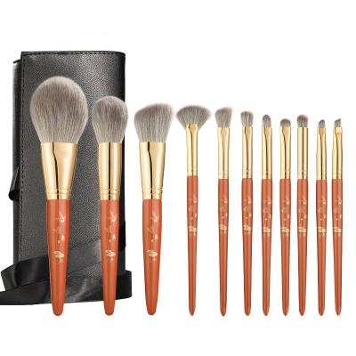 China Rownyeon Reusable High Quality Luxury Custom Travel Vacation Makeup Tools Make Up Brush Goat Hair Set Vegan for sale