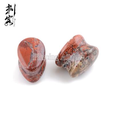 China Wholesale Jade Jasper Teardrop Stone Ear Plugs Body Jewelry in China for sale
