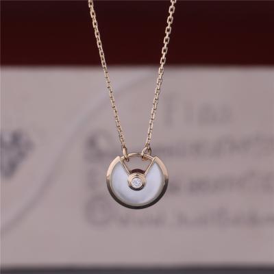 Chine Or jaune nacré blanc d'Amulette De Cartier Necklace Xs Model à vendre