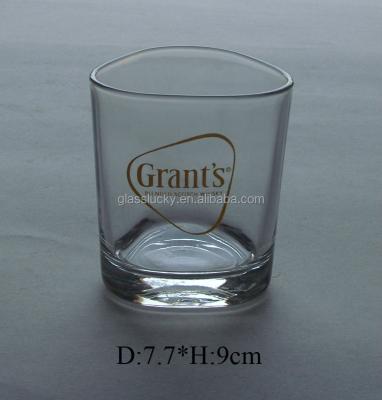 China Viable Triangle Shape Fashion Glass Mug With Printing Logo For Sale for sale