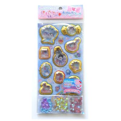 China Custom Flip Sticker SHANLE Cartoon Picture DIY Glitter Sticker PVC Vinyl Decorative Creative Decorative Decal Sticker Gold Foil Flip Sticker For Kids for sale