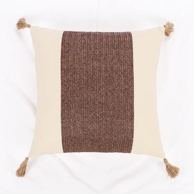 China Wholesale PORTABLE Modern Home Decor Canvas Pillowcase Custom Splicing Tiles Cushion Covers 18 x 18 for sale
